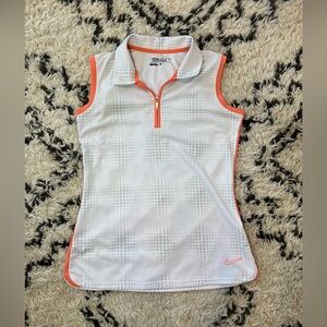 Women’s Nike Golf Tour Performance Polo Tank White & Orange Size Small